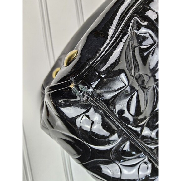 Coach Peyton Op Art Embossed Patent Carryall Double Zip F24607 Handbag Purse - Picture 9 of 13